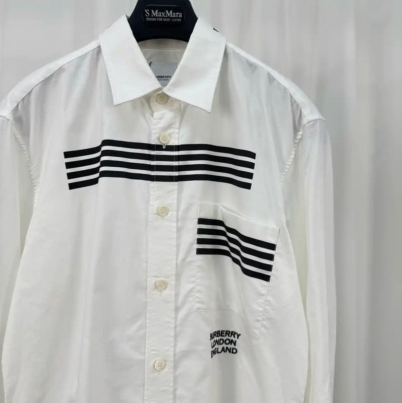 Burberry Burberry Long Sleeve Cotton Striped Shirt Size US M / EU 48-50 / 2 - 3 Thumbnail