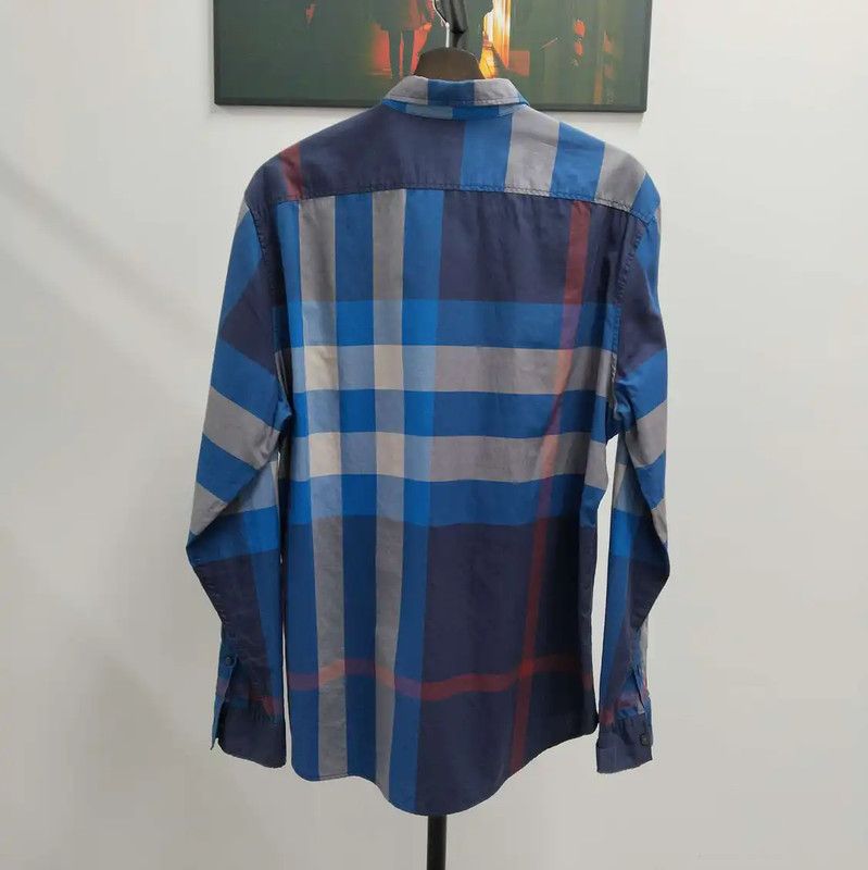 Burberry Burberry Long Sleeve Cotton Shirt in Blue Plaid Size US L / EU 52-54 / 3 - 2 Thumbnail
