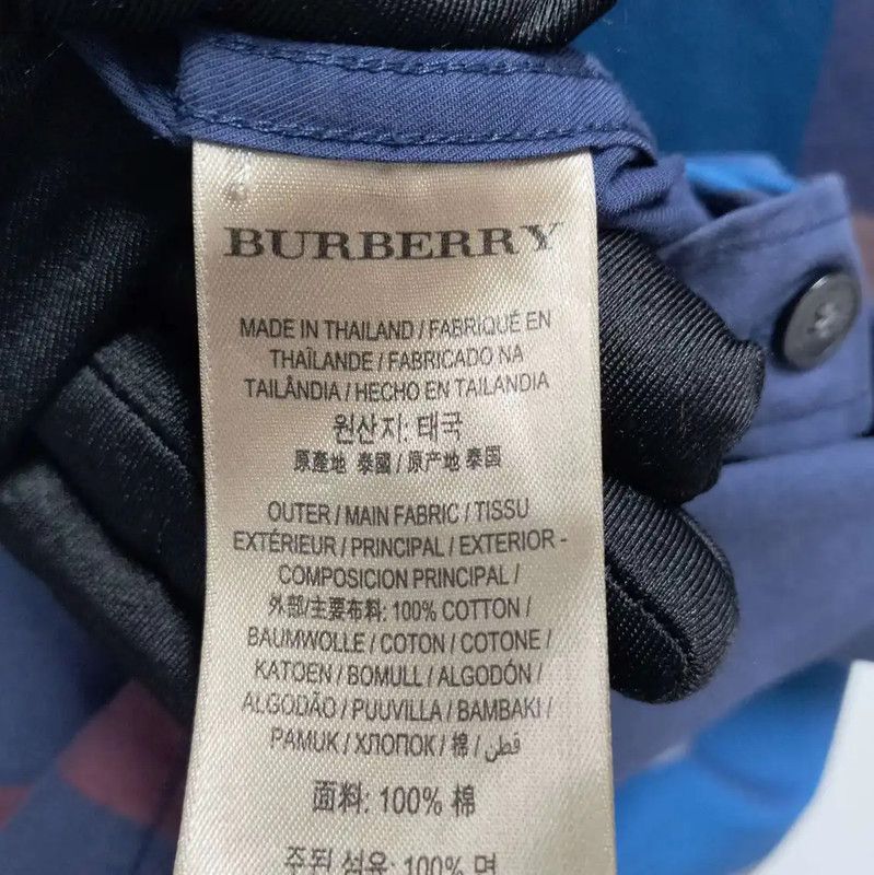 Burberry Burberry Long Sleeve Cotton Shirt in Blue Plaid Size US L / EU 52-54 / 3 - 5 Thumbnail