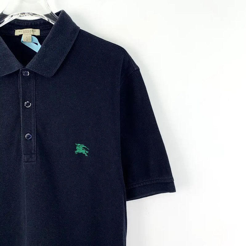 Burberry Burberry Men's Navy Cotton Polo T-Shirt Size US L / EU 52-54 / 3 - 3 Thumbnail