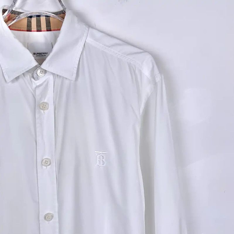 Burberry Burberry White Cotton Long Sleeve Shirt Size US S / EU 44-46 / 1 - 3 Thumbnail
