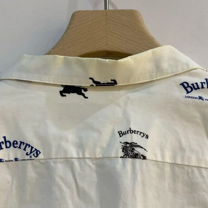 Burberry Burberry White Cotton Blend Long Sleeve Shirt Size US S / EU 44-46 / 1 - 7 Thumbnail