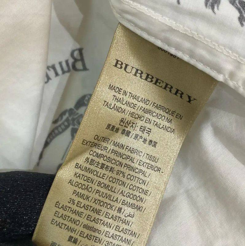 Burberry Burberry White Cotton Blend Long Sleeve Shirt Size US S / EU 44-46 / 1 - 8 Thumbnail