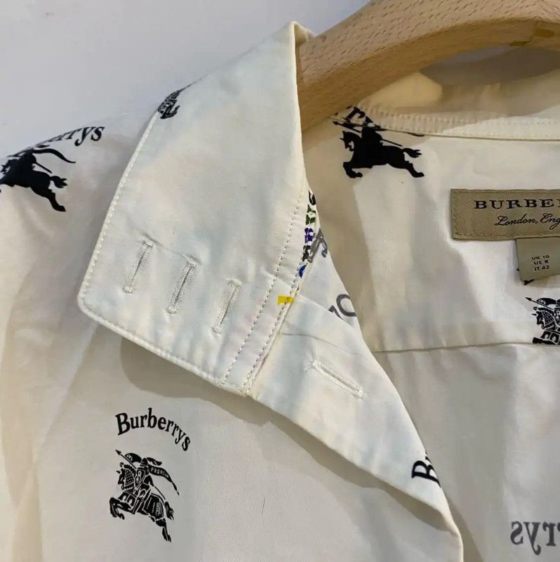 Burberry Burberry White Cotton Blend Long Sleeve Shirt Size US S / EU 44-46 / 1 - 3 Thumbnail