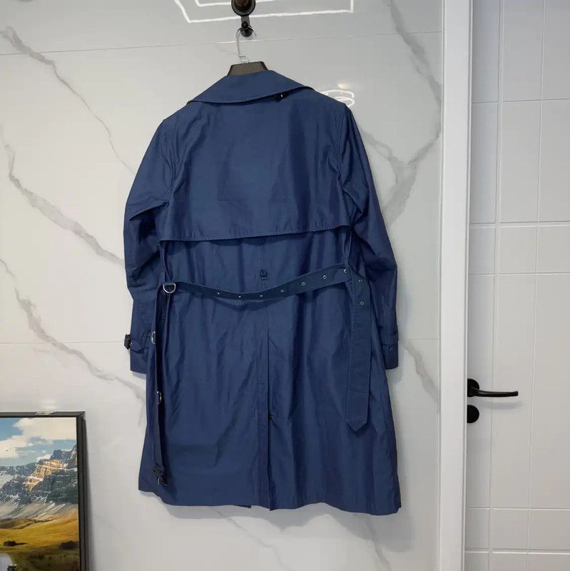 Burberry Burberry L Size Long Blue Cotton Trench Coat Size US L / EU 52-54 / 3 - 2 Thumbnail