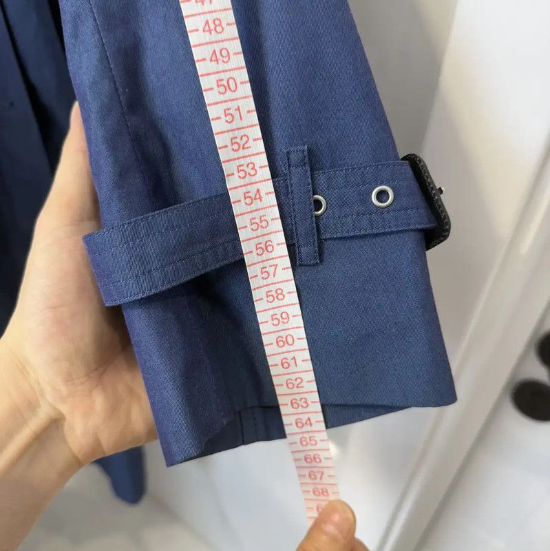 Burberry Burberry L Size Long Blue Cotton Trench Coat Size US L / EU 52-54 / 3 - 10 Thumbnail