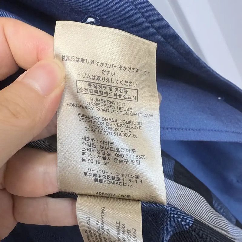 Burberry Burberry L Size Long Blue Cotton Trench Coat Size US L / EU 52-54 / 3 - 4 Thumbnail