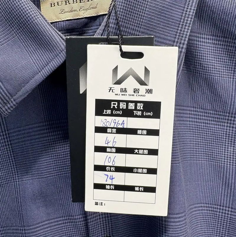 Burberry Burberry Cotton Long Sleeve Shirt in Navy Size US L / EU 52-54 / 3 - 5 Thumbnail