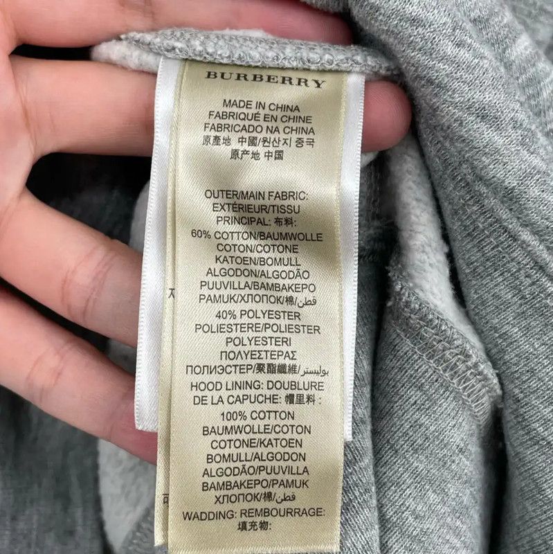 Burberry Burberry Gray Cotton Hoodie for Men Size US XL / EU 56 / 4 - 4 Thumbnail