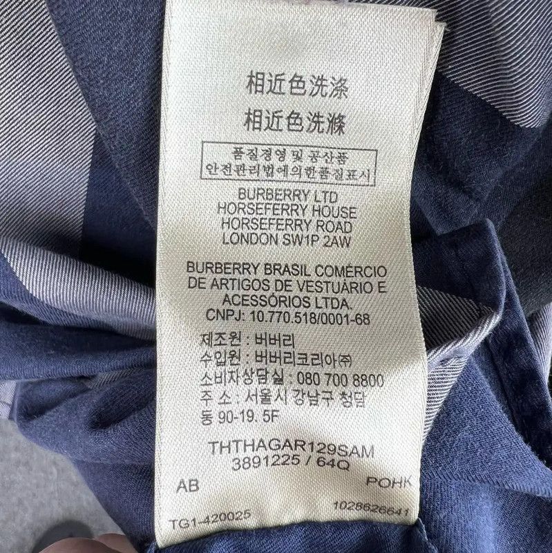 Burberry Burberry Blue Cotton Long Sleeve Shirt Size US S / EU 44-46 / 1 - 5 Thumbnail