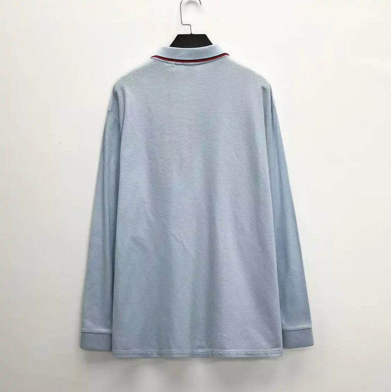 Burberry Burberry Light Blue Long Sleeve Polo Shirt Size US XL / EU 56 / 4 - 2 Thumbnail