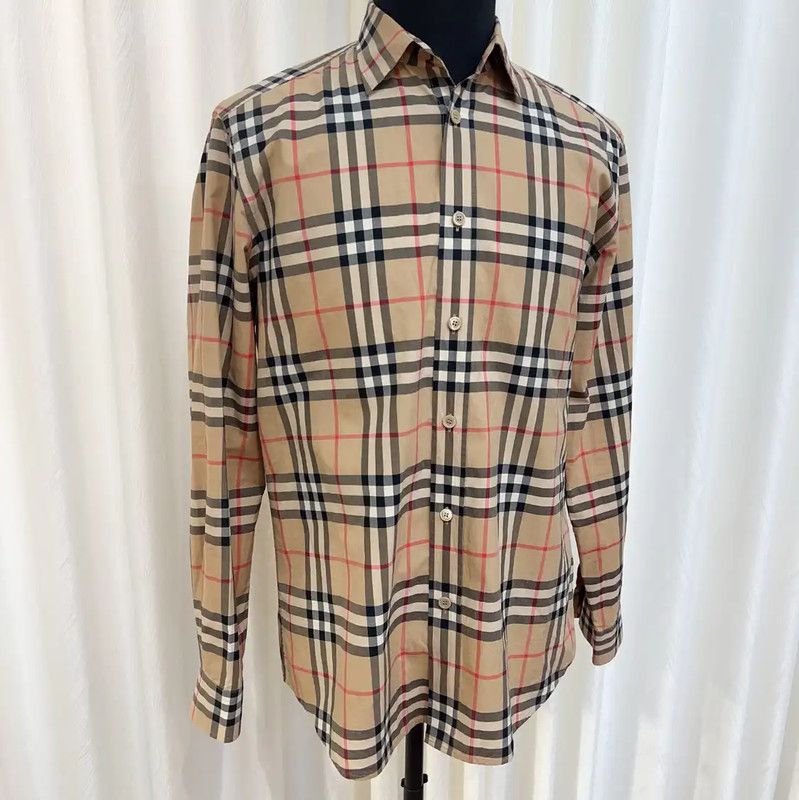 Burberry Burberry Khaki Cotton Men's Shirt Size US L / EU 52-54 / 3 - 3 Thumbnail