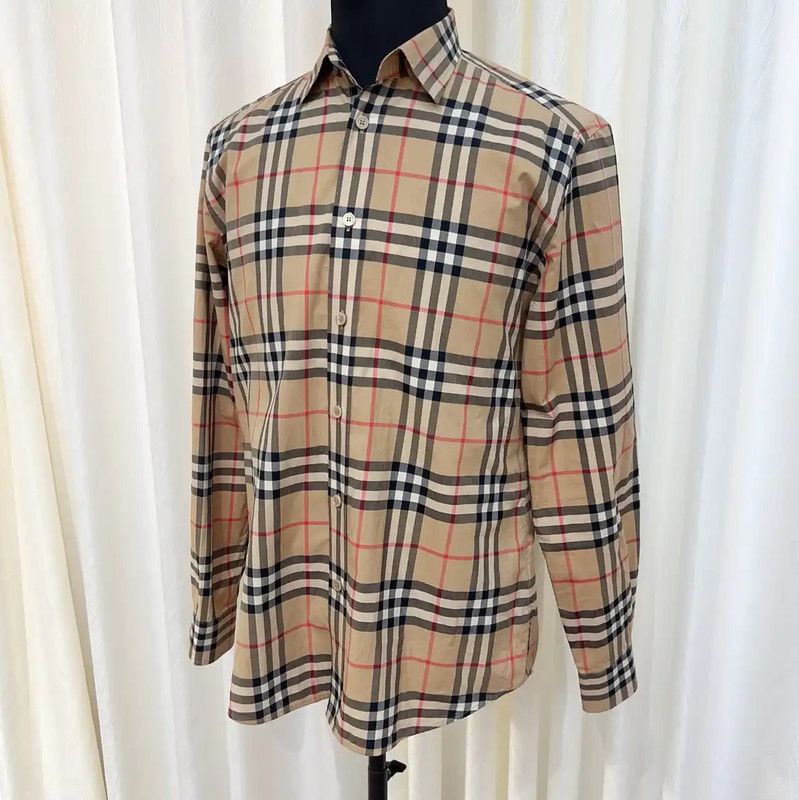 Burberry Burberry Khaki Cotton Men's Shirt Size US L / EU 52-54 / 3 - 2 Thumbnail