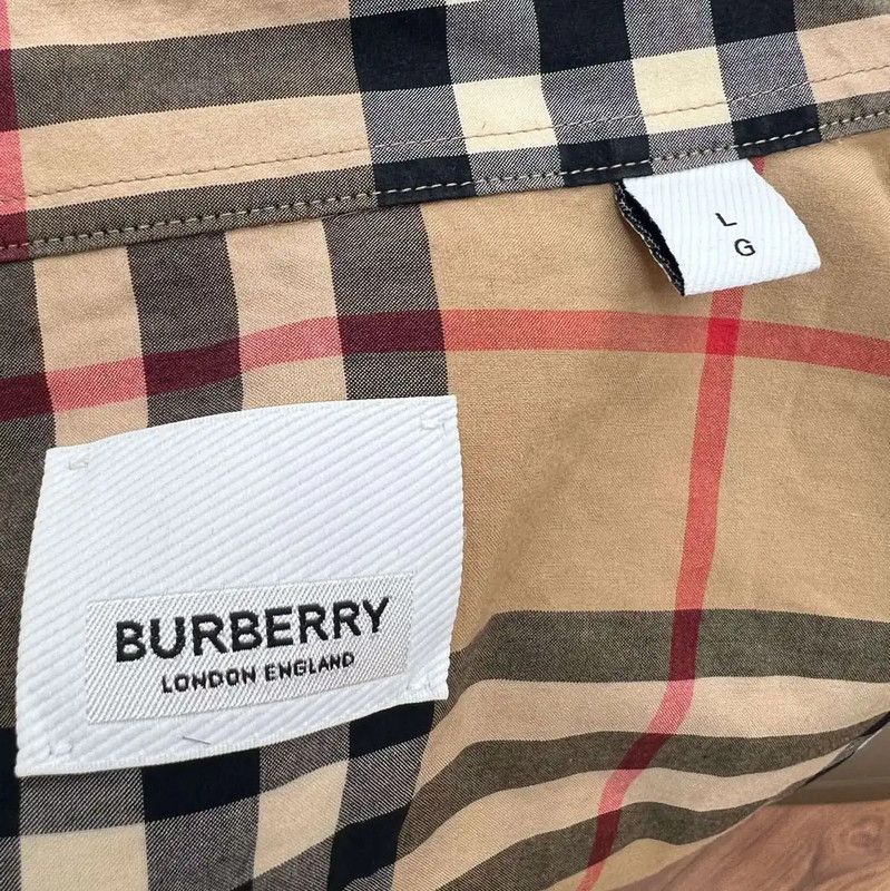 Burberry Burberry Khaki Cotton Men's Shirt Size US L / EU 52-54 / 3 - 6 Thumbnail