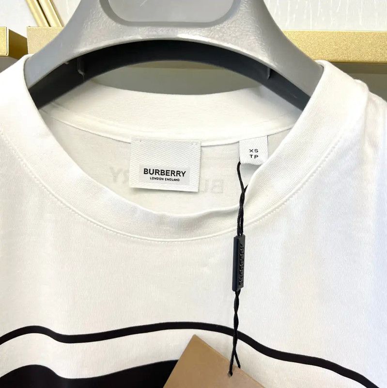 Burberry Burberry White Cotton Short Sleeve T-Shirt Size US L / EU 52-54 / 3 - 2 Thumbnail