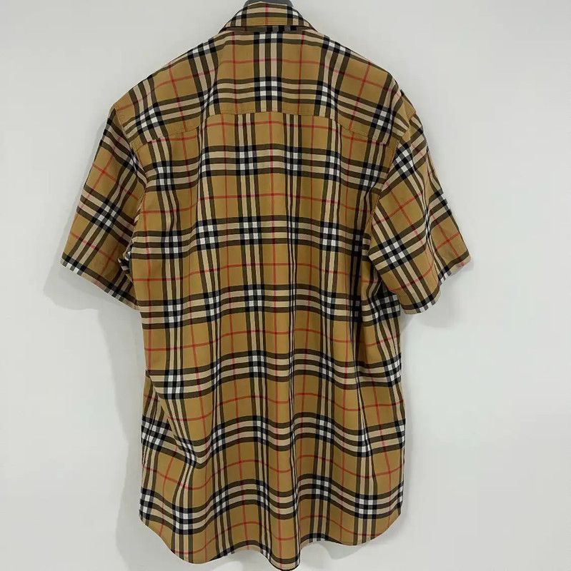 Burberry Burberry Khaki Plaid Short Sleeve Shirt Size US L / EU 52-54 / 3 - 2 Thumbnail