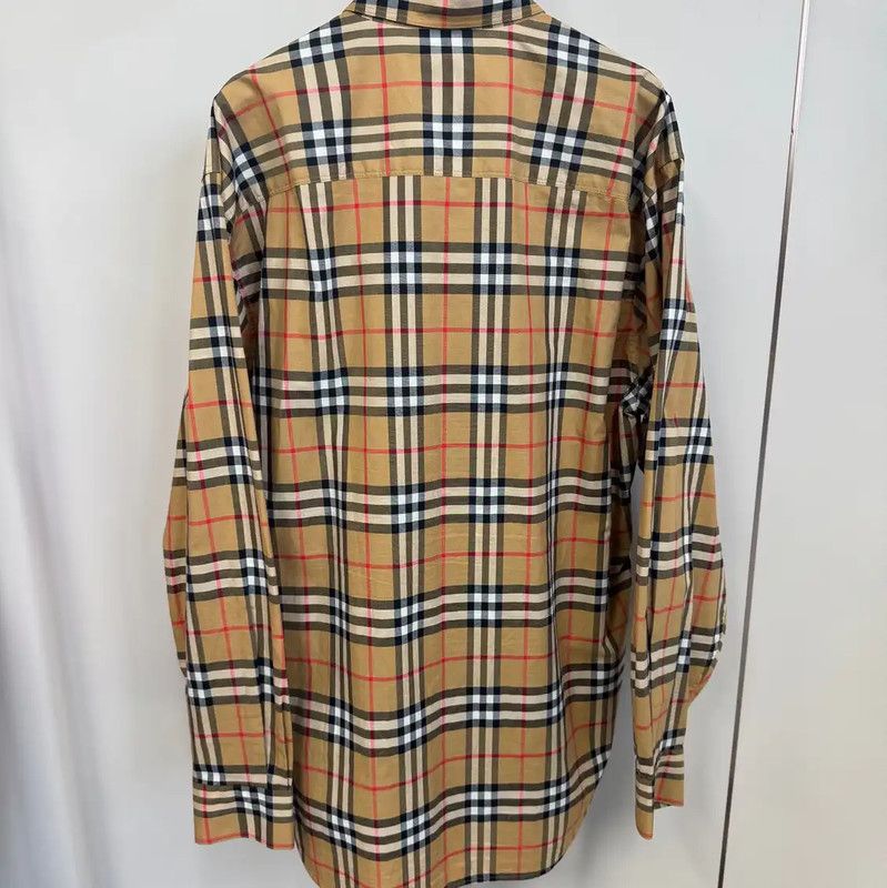 Burberry Burberry Men's Khaki Check Long Sleeve Shirt Size US L / EU 52-54 / 3 - 2 Thumbnail