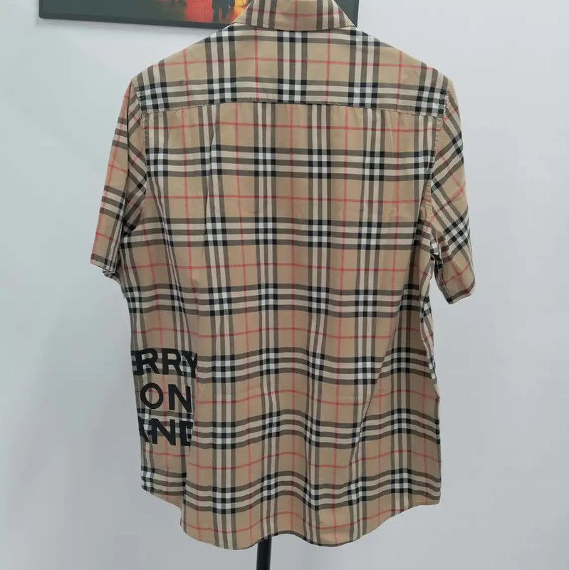 Burberry Burberry Khaki Cotton Short Sleeve Shirt Size US S / EU 44-46 / 1 - 2 Thumbnail