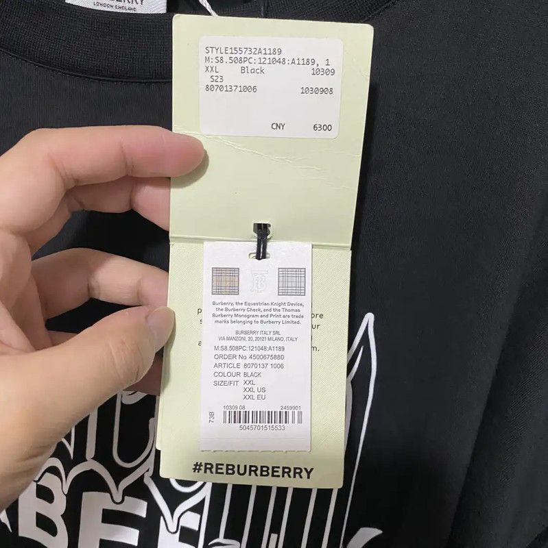 Burberry Burberry Black Cotton Long Sleeve Sweatshirt Size US XXL / EU 58 / 5 - 8 Thumbnail