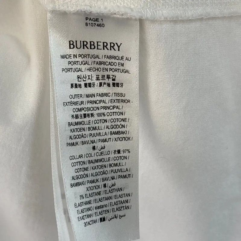 Burberry Burberry White Men’s T-Shirt in Size L Size US L / EU 52-54 / 3 - 4 Thumbnail