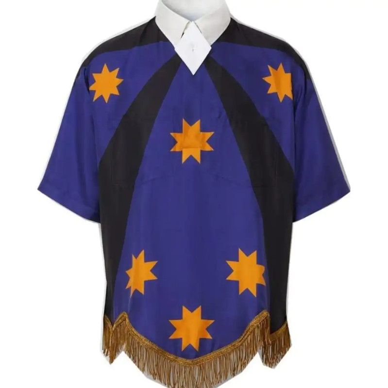 Burberry Burberry Oversized Blue Silk Polo with Fringes Size US M / EU 48-50 / 2 - 2 Thumbnail