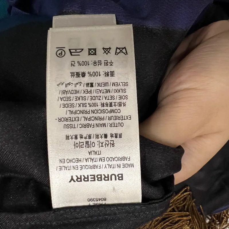Burberry Burberry Oversized Blue Silk Polo with Fringes Size US M / EU 48-50 / 2 - 7 Thumbnail