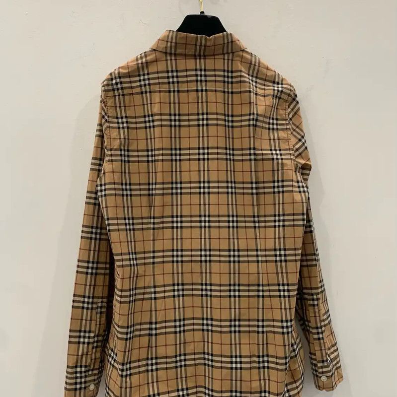 Burberry Burberry Brown Cotton Men's Shirt Size US M / EU 48-50 / 2 - 2 Thumbnail