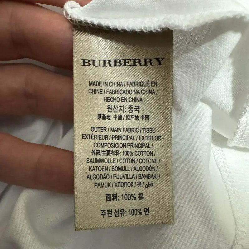 Burberry Burberry Men's White Cotton Logo T-Shirt Size US S / EU 44-46 / 1 - 5 Thumbnail