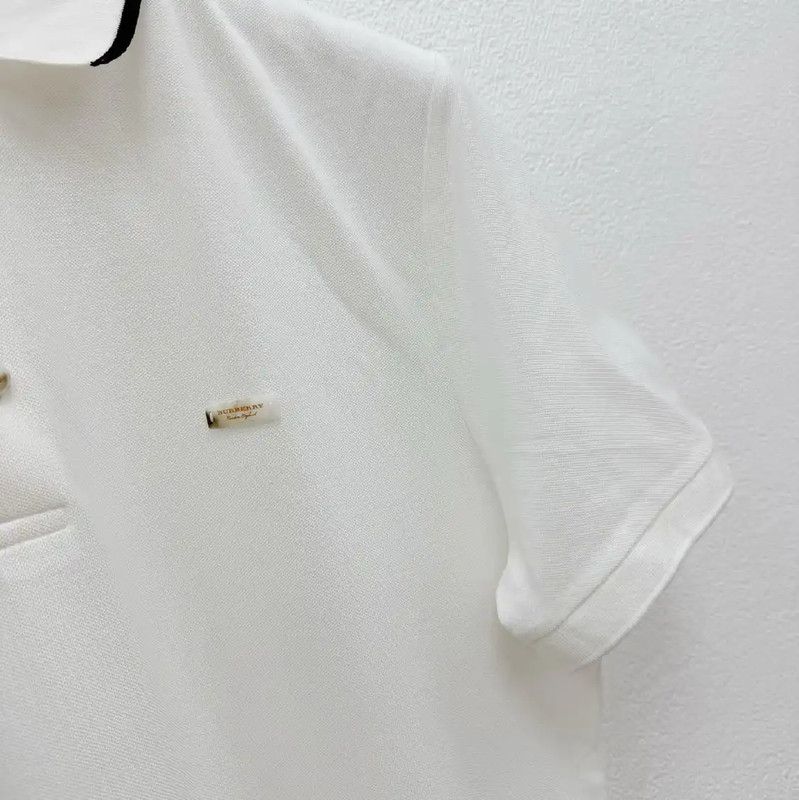 Burberry Burberry White Cotton Men's Short Sleeve Polo Size US S / EU 44-46 / 1 - 2 Thumbnail