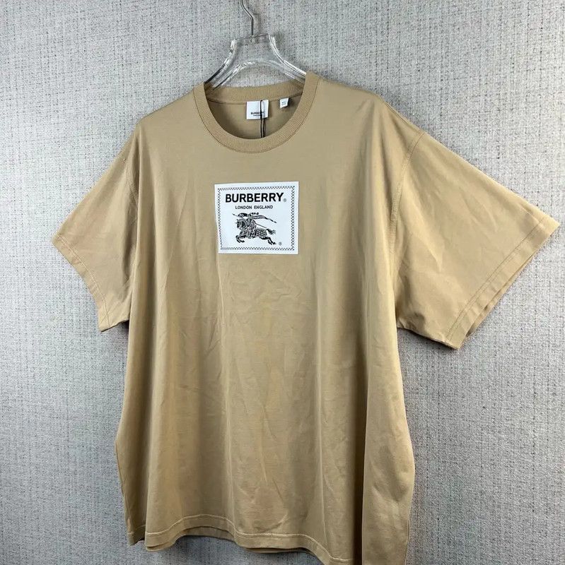 Burberry Burberry Khaki Cotton Graphic T-Shirt for Men Size US XXL / EU 58 / 5 - 3 Thumbnail