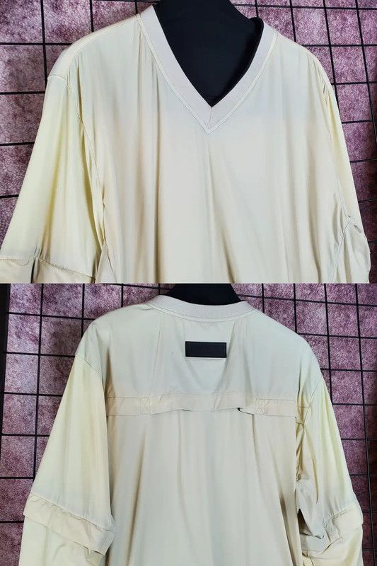 Burberry Burberry Beige Nylon V-Neck Long Sleeve Shirt Size US L / EU 52-54 / 3 - 3 Thumbnail