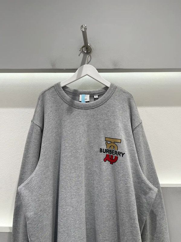 Burberry Burberry Gray Cotton Logo Long Sleeve Sweatshirt Size US XL / EU 56 / 4 - 3 Thumbnail