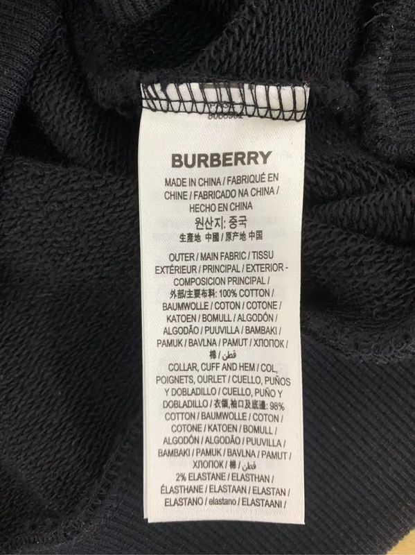 Burberry Burberry Black Cotton Men's Sweatshirt Size US XS / EU 42 / 0 - 7 Thumbnail