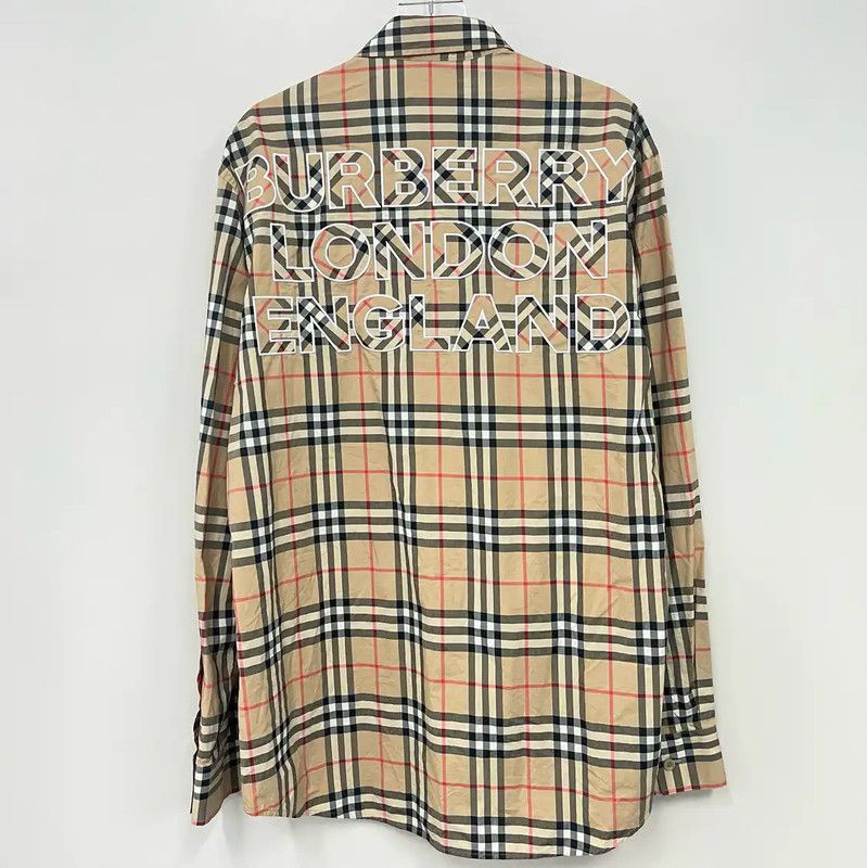 Burberry Burberry Men's Khaki Check Long Sleeve Shirt Size US M / EU 48-50 / 2 - 2 Thumbnail