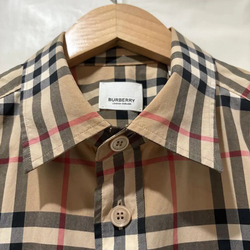 Burberry Burberry Long Sleeve Khaki Cotton Embroidered Shirt Size US M / EU 48-50 / 2 - 3 Thumbnail