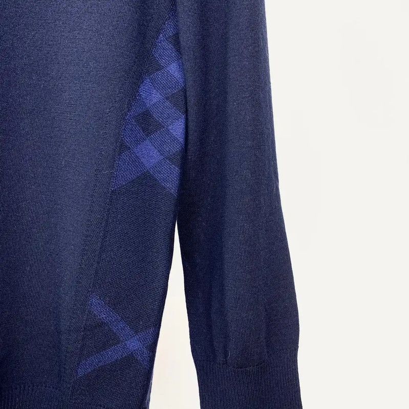 Burberry Burberry Men's Navy Blue Wool Knit Sweater Size US S / EU 44-46 / 1 - 3 Thumbnail