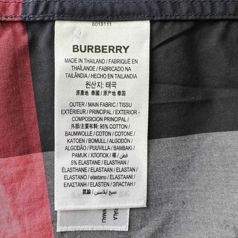 Burberry Burberry Men's Cotton Checkered Long Sleeve Shirt Size US S / EU 44-46 / 1 - 5 Thumbnail