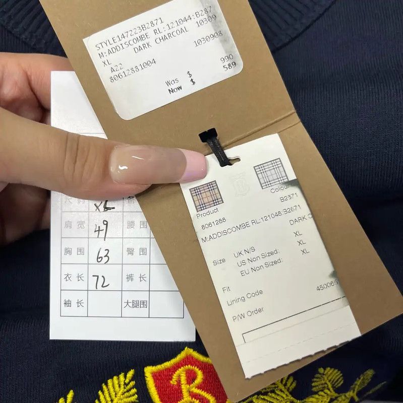 Burberry Men's Navy Cotton Sweatshirt