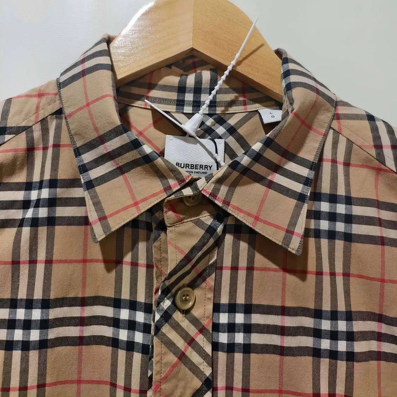 Burberry Burberry Khaki Short Sleeve Cotton Check Shirt Size US S / EU 44-46 / 1 - 3 Thumbnail