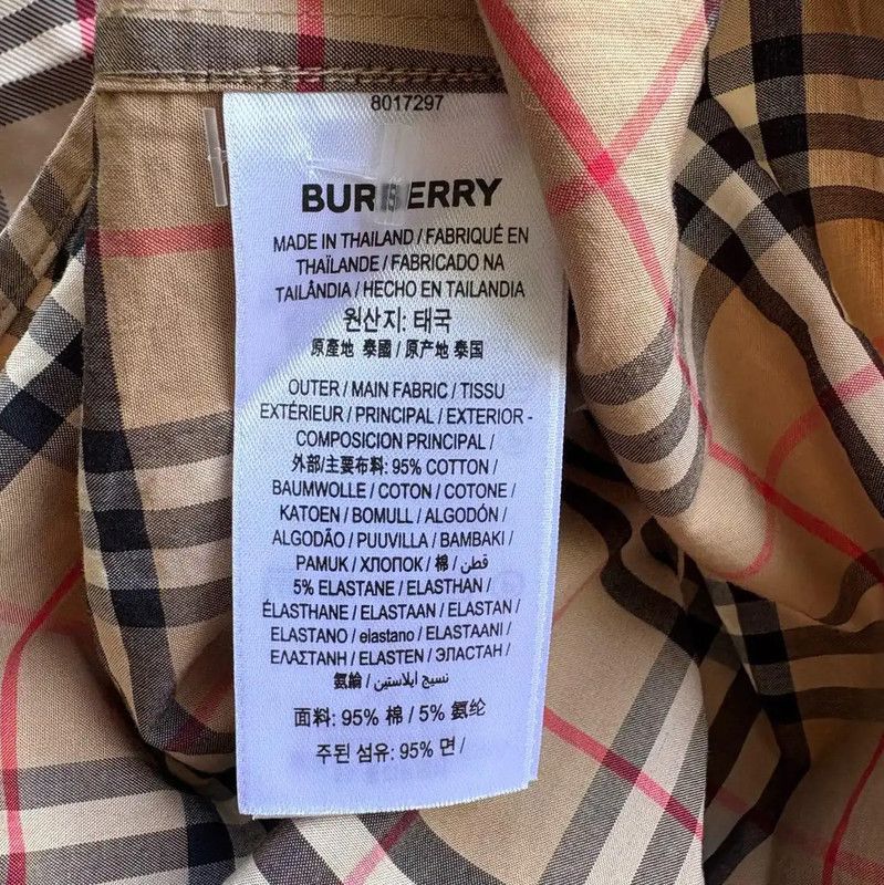 Burberry Burberry Khaki Short Sleeve Cotton Check Shirt Size US S / EU 44-46 / 1 - 6 Thumbnail