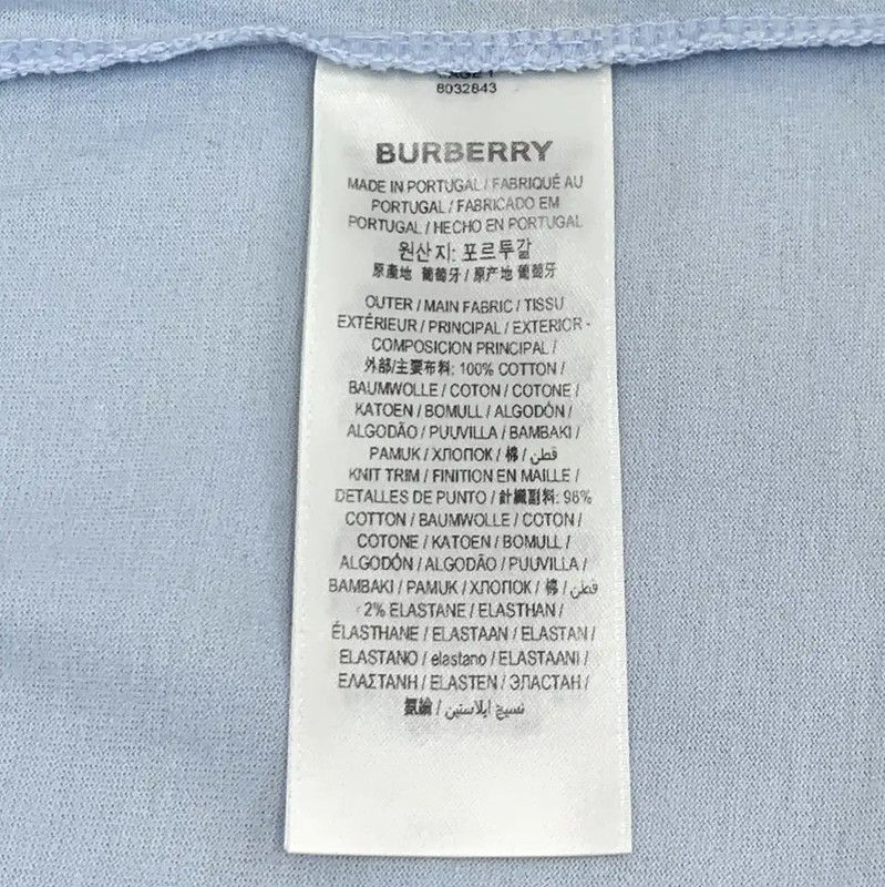 Burberry Burberry Men's Light Blue Cotton T-Shirt Size US XS / EU 42 / 0 - 6 Thumbnail
