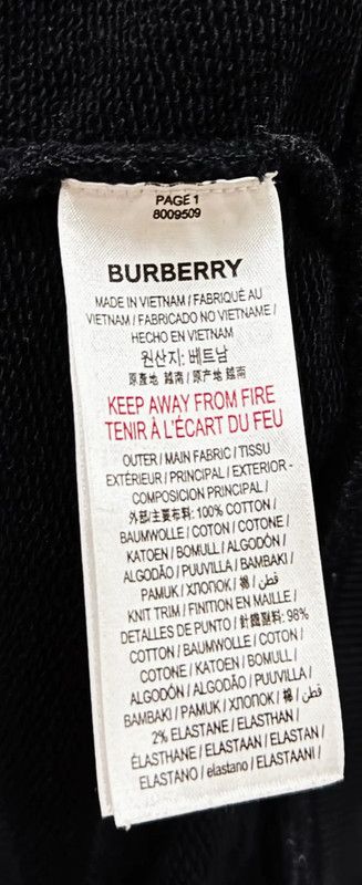 Burberry Burberry Black Cotton Men's Hoodie Size US L / EU 52-54 / 3 - 5 Thumbnail