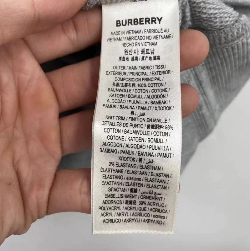 Burberry Burberry Gray Cotton Long Sleeve Sweatshirt Size US XXL / EU 58 / 5 - 4 Thumbnail