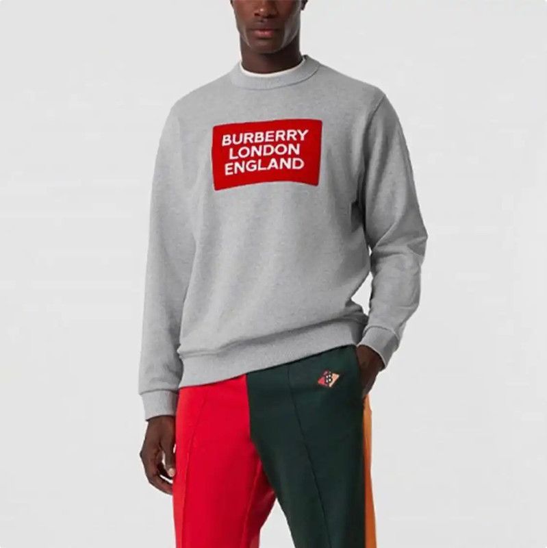 Burberry Burberry Gray Cotton Long Sleeve Sweatshirt Size US XXL / EU 58 / 5 - 8 Thumbnail