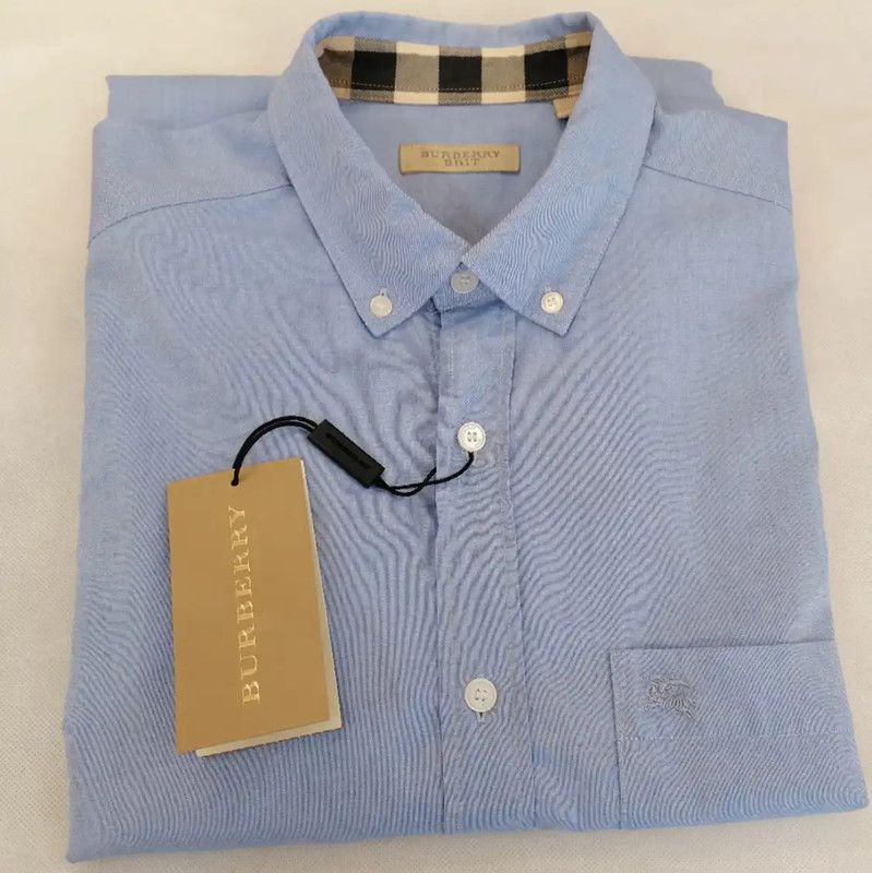 Burberry Burberry Blue Cotton Long Sleeve Shirt Size US XS / EU 42 / 0 - 7 Thumbnail