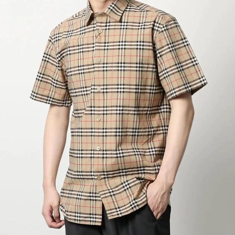 Burberry Burberry Brown Cotton Short Sleeve Shirt Size US M / EU 48-50 / 2 - 2 Thumbnail