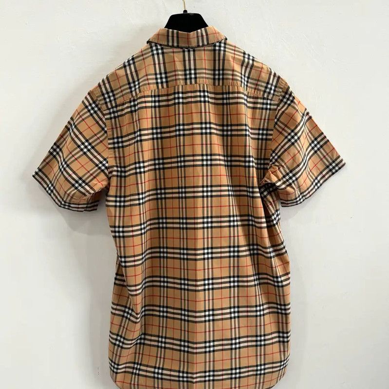 Burberry Burberry Brown Cotton Short Sleeve Shirt Size US M / EU 48-50 / 2 - 3 Thumbnail