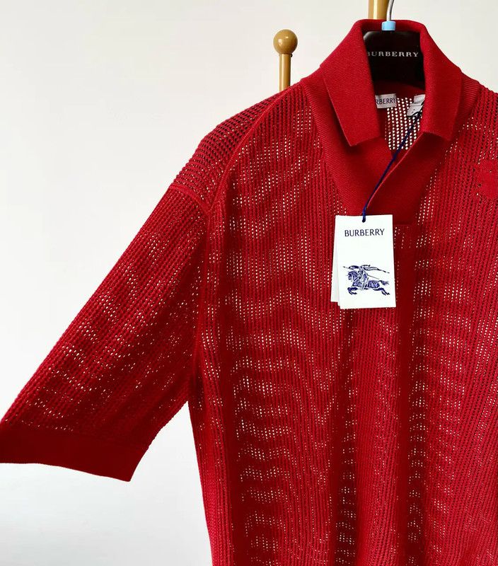 Burberry Burberry Red Short Sleeve Polo Shirt Size US M / EU 48-50 / 2 - 7 Thumbnail