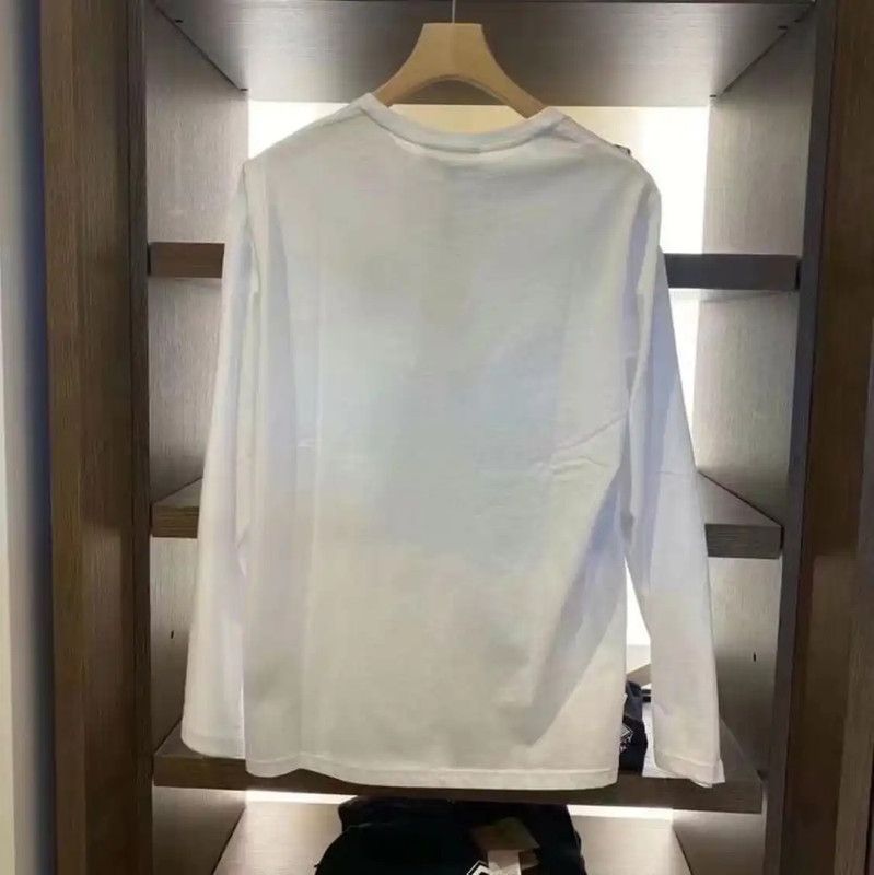 Burberry Burberry White Cotton Logo Long Sleeve T-Shirt Size US XL / EU 56 / 4 - 3 Thumbnail