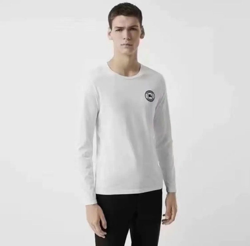 Burberry Burberry White Cotton Logo Long Sleeve T-Shirt Size US XL / EU 56 / 4 - 5 Thumbnail